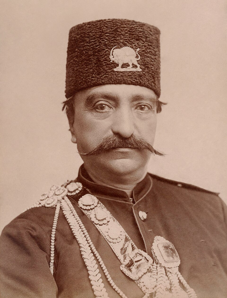 Naser Al Din Shah Qajar, Close Up, With Slight Smile By Nadar